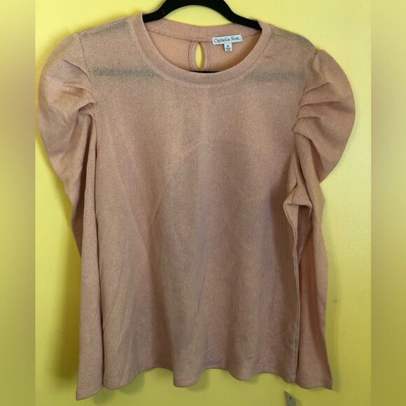 Ophelia Roe. Tops - Ophelia Roe. Womens Round Neck Long Puff Sleeve Pullover Blouse Top Pink 2X NWT